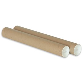 2" x 15" Kraft Mailing Tube, shipping, Heavy Duty Mailers Poster Tube Packing 2 inches x 15 inches Clauvinck Office (Pack of 2)