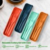 Travel Utensils with Case, 2 Sets Reusable Utensils Set with