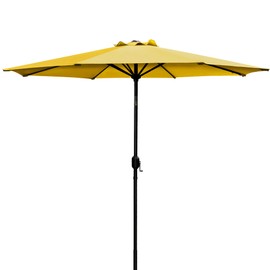 JOVISUNSHADE 7.5FT Patio Umbrella with Push Button Tilt and Crank, Outdoor Umbrella Patio Table Umbrella 8 Sturdy Ribs UV Protection Waterproof for Pool, Porch, Garden, Deck, Backyard. (Yellow)