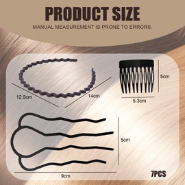 Hair Combs Slides for Women, 7-Piece Hair Accessories Set with Comb Clips, French Side Combs, These hair combs can help you create an exquisite hairstyle,making you look elegant and generous