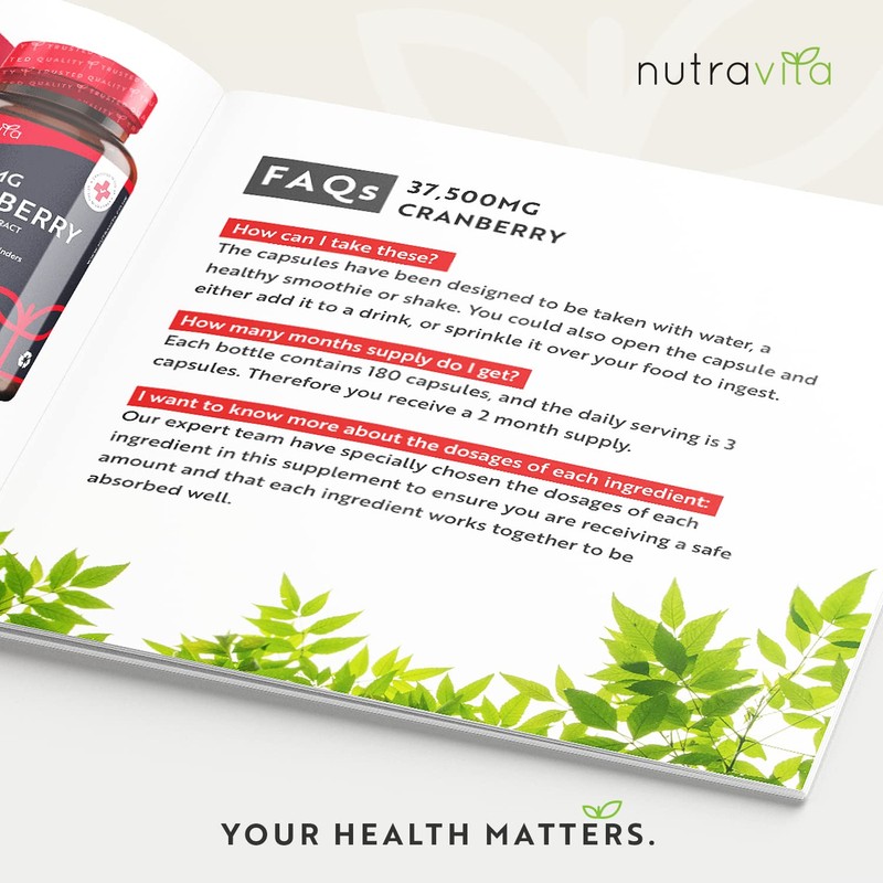 Nutravita Max Strength Cranberry 37,500mg - 180 Vegan Capsules –