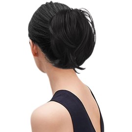 Hairpiece Hair Extensions, Hair Bun Ponytail Extension, Straight Synthetic Hairpiece, Short Ponytail Bun Hair Accessories, Simple Scrunchie for Women