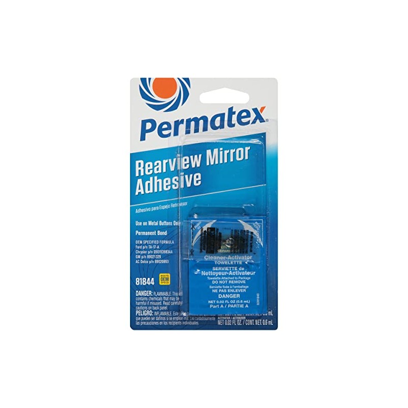 Permatex Rearview Mirror Adhesive, Adhesive .3ml/Primer .6ml (81844)