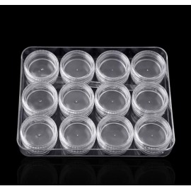 Mouyic 12 Contenedores Con Tapa De Rosca + 1 Caja Acrilico