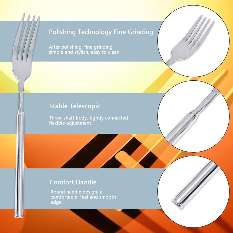 Telescopic Fork - 22 to 64cm Extendable Fork Stainless Steel