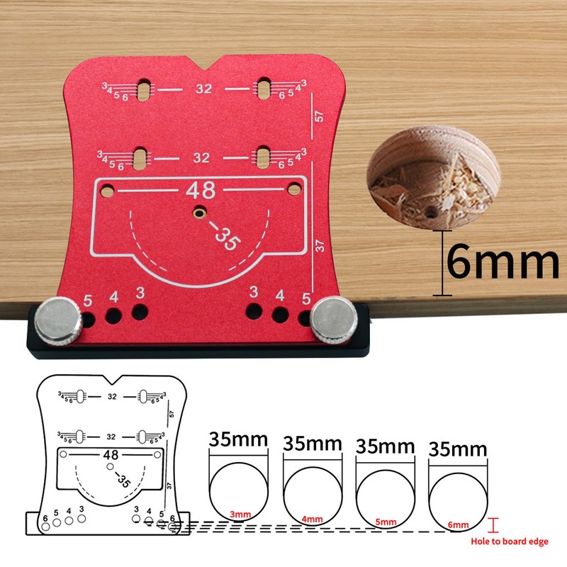 35mm Hinge Hole Opener Aluminum Alloy Quick Positioning Hinge Drilling