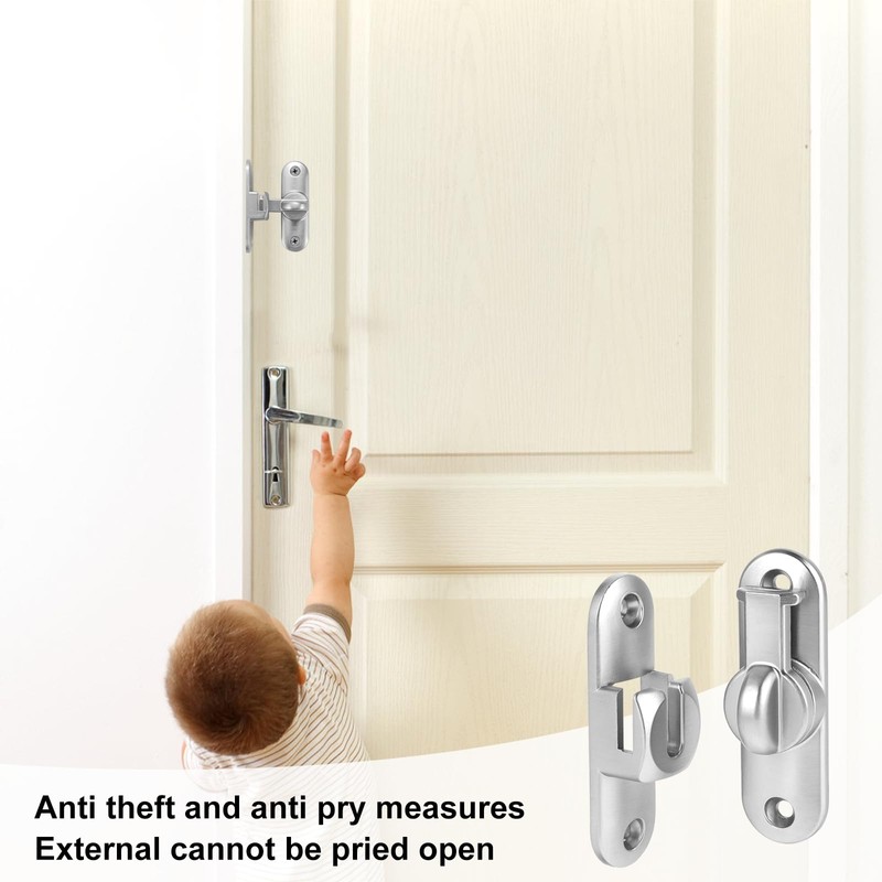 Sliding Door Locks, 90/180 Sliding Door Bolt for Sliding Doors,