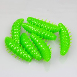 FTM Omura Baits Okto Banana Rubber Grubs Length 4 cm Pack of 6 Neon Green