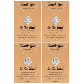 2/4/6 Pcs Bridesmaid Necklace for Woman Bridesmaid Gifts Love Knot Necklace from Bride Jewelry Wedding Gifts Set (4pcs)