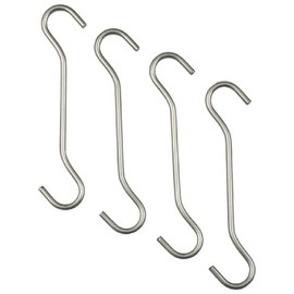 Rack It Up Extension Hook for Hanging Ceiling Pot Racks, Silver, Set of 4