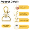 Swivel Clasp Hooks, Anezus 80Pcs Key Chain Clip Hooks, D