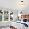GLOBE Electric 60315 2-Light Flush Mount Ceiling Light, Dark Bronze