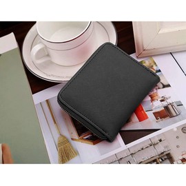 PU Leather Wallet for Girls, Small Purse for Women, Small Purse with Zipper, PU Leather Wallet for Women (Black), black, Classic