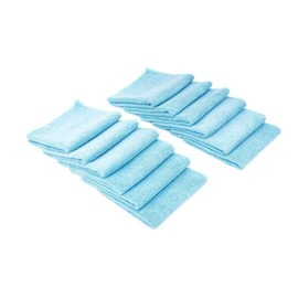 The Rag Company - All-Purpose Microfiber Terry Cleaning Towels - Commercial Grade, Highly Absorbent, Lint-Free, Streak-Free, Kitchens, Bathrooms, Offices, 300gsm, 12in x 12in, Light Blue (12-Pack)