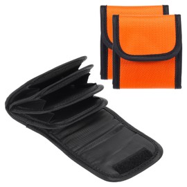PATIKIL 2 Pcs Lens Filter Case, 4-Pocket Camera Filter Case Portable Lens Filter Pouch Photography Fit Camera Bag Pocket Drone for 25mm-58mm, Orange
