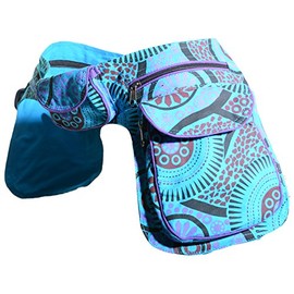 Kunst und Magie Double Bum Bag Side Bag Belt Bag Festival Bag Hippie Goa - Purple -