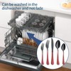 Onlycooker 20-Piece Red Silverware Set 18/0 Stainless Steel Black Silverware
