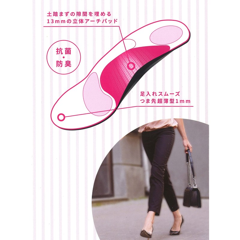 Arch Fit Deo Women's 3D Insole, Mesh, M (9.1 -
