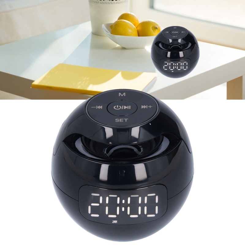 Multifunctional Bluetooth 5.0 Alarm Clock Speaker Rechargeable Ball Shape Portable
