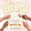 BIVYAX 4 Sheets Temporary Tattoos for Women, JGA Tattoos Gold