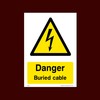 Danger Buried Cable Plastic Sign (WEH51) - Electric Hazard, Voltage,