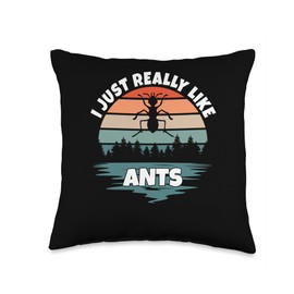 Ant colony terrarium insect lovers Retro I Just Really Like Ant Lover Insects Throw Pillow, 16x16, Multicolor