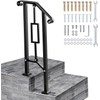 LMRSTOO Black Handrails for Outdoor Steps, Heavy Duty Double Post