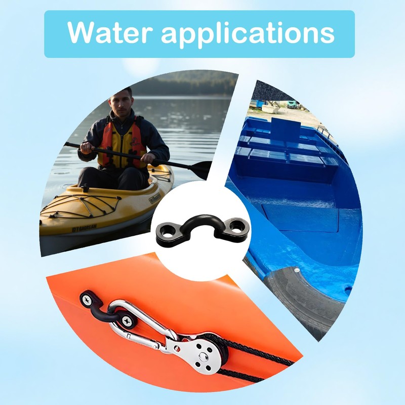 57lilina 10Pcs Plastic Kayak Pad Eye Kit, Nylon Bungee Deck