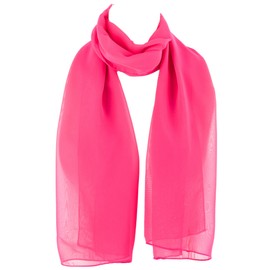 Hat To Socks Chiffon Scarf Sheer Wrap for Women (Fuchsia)