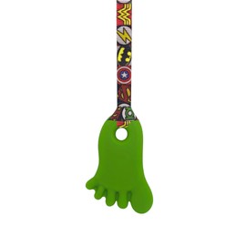 Sensory Oojamabobs - Foot Pendant chew Necklace - Autism - Green with Lanyard (6 Designs Available!) (70cm, Superhero)