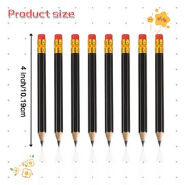 Adhere 25pcs Golf Pencils with earser Hexagon Wooden Pencils Graphite 2B for Golf Event Scoring,Classroom,Wedding,Company Meetings,Pew, Pocket (Black)