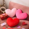AWIZOM 3 Pcs Valentine's Day Heart Pillows Red Pink Rose