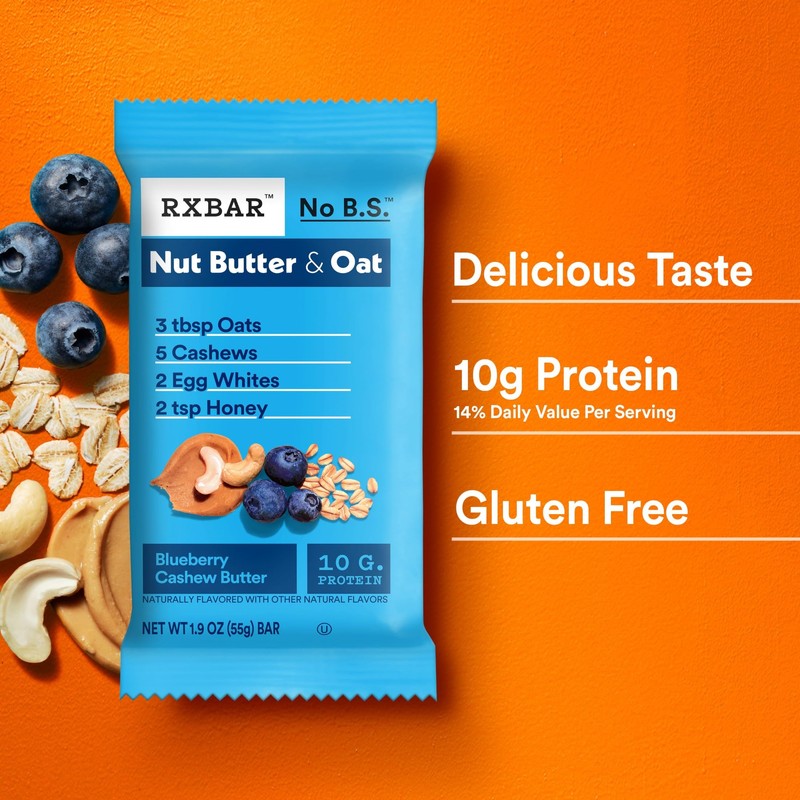 RXBAR Nut Butter and Oat Protein Bars, Protein Snacks, Snack