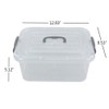 Zerdyne 2 Packs 7 L Plastic Storage Boxes with Grey
