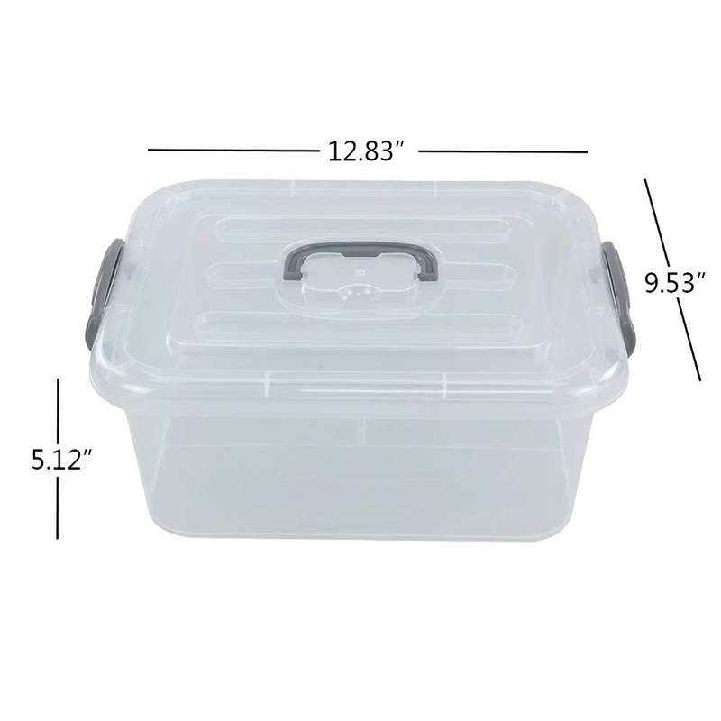 Zerdyne 2 Packs 7 L Plastic Storage Boxes with Grey