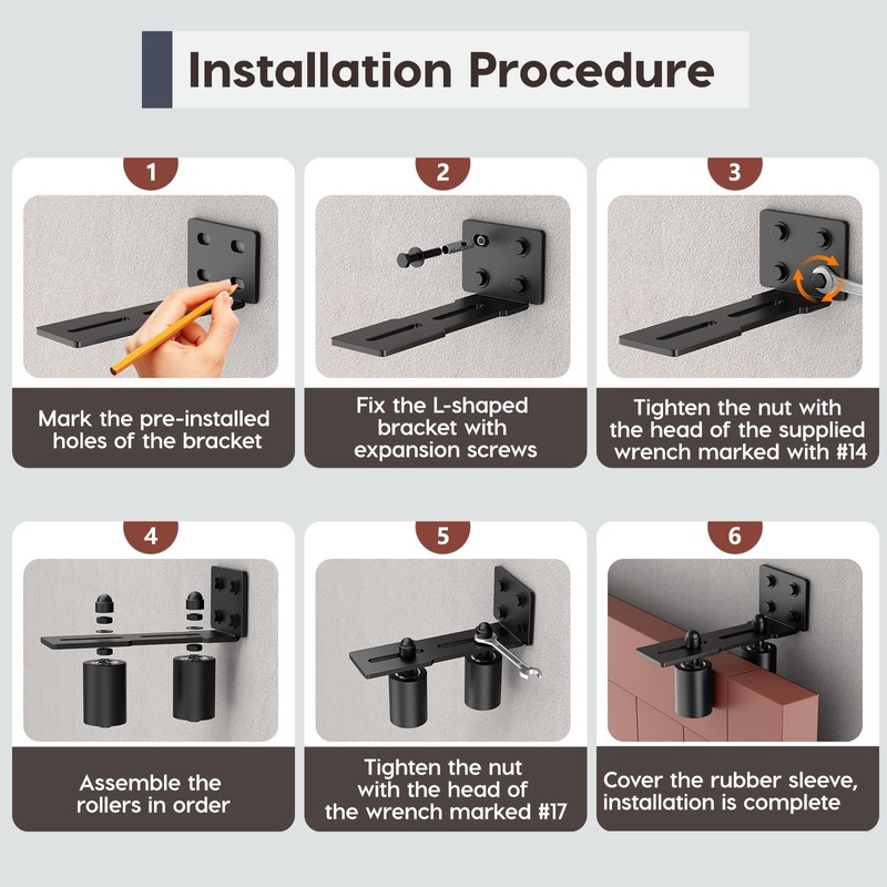 Anobeyi Heavy Duty Slide Gate Roller Guide with L Rear