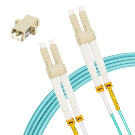 10M(32ft) LC to LC Fiber Optic Cable, Multimode Duplex OM3 50/125µm 10G/40G Patch Cord, 2.0mm LSZH Jacket, with LC Coupler