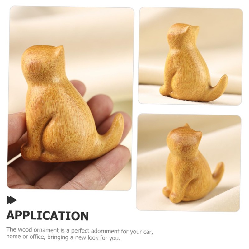 BIUDECO Cat Figurine Small Sitting Kitten Sculpture for Home Decoration
