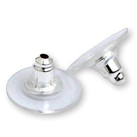 100pcs Stud Earring Back Stopper Silver Plated