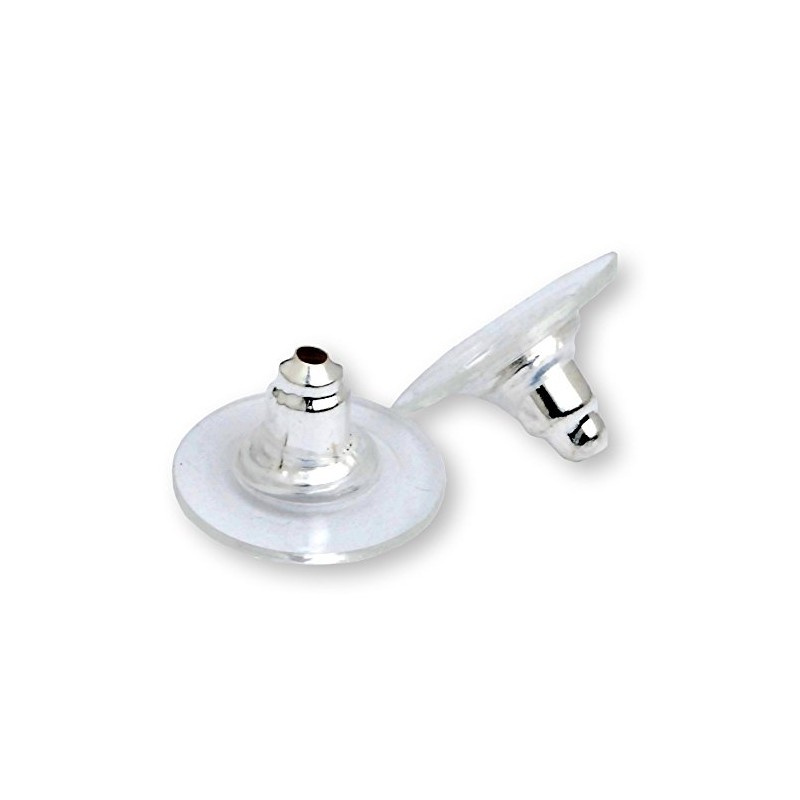 100pcs Stud Earring Back Stopper Silver Plated