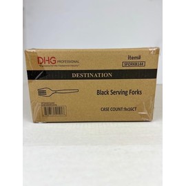 10" Black Heavy Duty 144 Pcs Disposable Plastic Serving Forks for Buffets, Catering, Parties and Events | DHG Professional Stylish, Sturdy, Utensils for Hassle-Free Serving and Cleanup