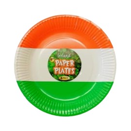 Lizzy 6Pcs St. Patrick's Day Tricolour Paper Plates 9 inch | Irish Party Tableware Decor Green Disposable Tableware for Saint Paddy's Day Theme Birthday Supplies Parties (1)