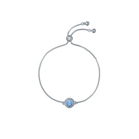 Ted Baker Soleta Solitaire Sparkle Crystal Adjustable Bracelet For Women (Silver/Light Blue Crystal)