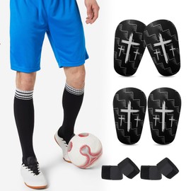 Mini Shin Guards Soccer, 2 Pairs Extra Small Protective Equipment shin Guards,Miniature Soccer Shin Guards with 2 Pairs Shin Guards Strap Shin Fixed Straps, Calf Protective Gear Shin for Men Boy