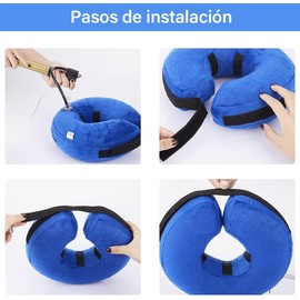 Collar Inflable de Recuperación, Collar Isabelino Perro, Collares Ajustables de Recuperación para Gato y Perro, Después de La Cirugía para Perros Evitar Mordeduras y Arañazos