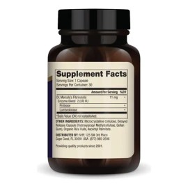 Enzimas de Lumbroquinasa Dr. Mercola — Cápsulas de Liberación Retardada para Circulación y Salud Cardiovascular, 30 Cápsulas
