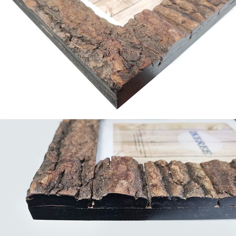 IKEREE 5x7 Rustic Farmhouse Distressed Picture Frame Made of Solid