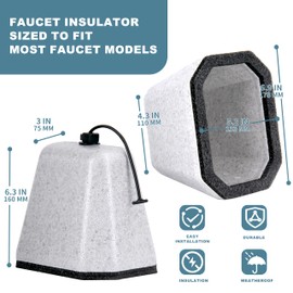 MANUMARINE Outdoor Faucet Covers for Winter Freeze Protection, Foam Spigot Covers Winter Insulated for Outside,Hose Bib Cover for Winter (2 Pack)