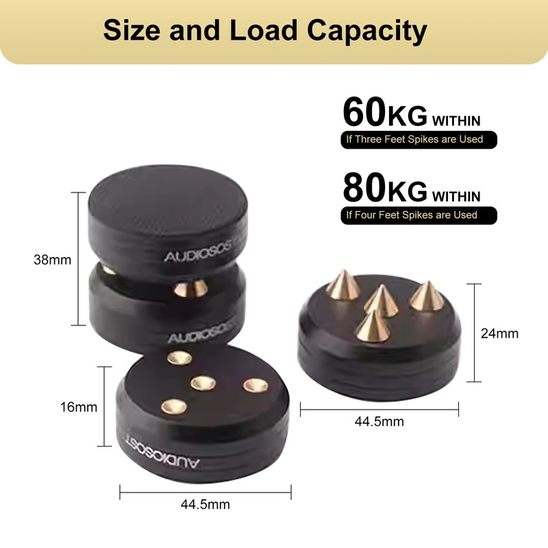 Preffair Audio Isolation Feet Stand Spikes Protector Mat Non-Slip Base