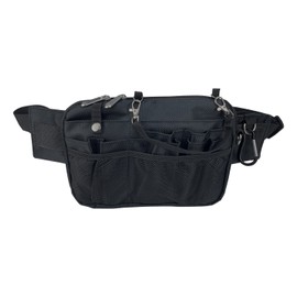 Oisinlas Riñonera para enfermeras con múltiples compartimentos con cinta y soporte para estetoscopio, almacenamiento para suministros médicos para estudiantes y enfermeras (negro)